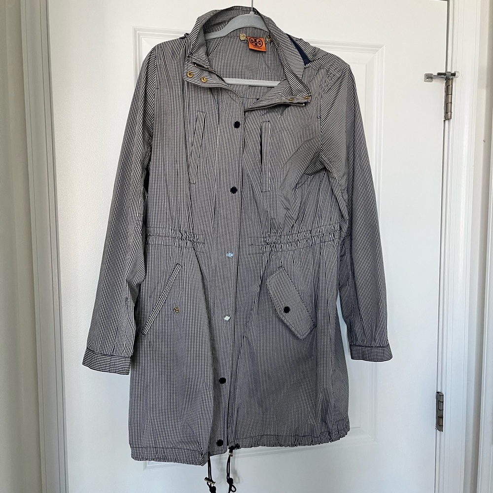 Tory Burch black and white rain jacket